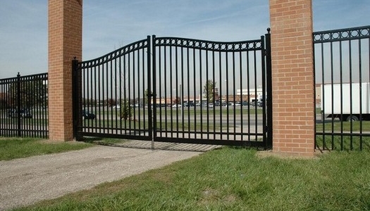 aluminum fence commercial double gate arched